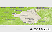 Shaded Relief Panoramic Map of Yby Yau, physical outside