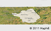 Shaded Relief Panoramic Map of Yby Yau, satellite outside