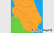 Political Simple Map of Yby Yau