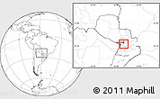 Blank Location Map of 1 de Marzo, within the entire country