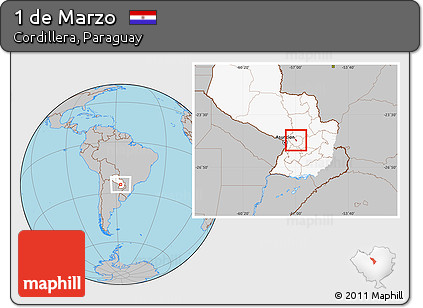 Gray Location Map of 1 De Marzo, highlighted country