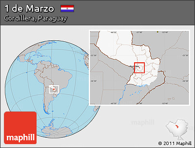 Gray Location Map of 1 De Marzo, highlighted country