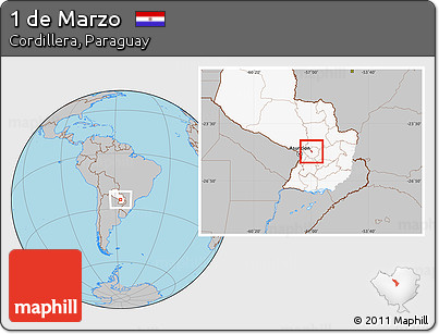 Gray Location Map of 1 De Marzo, highlighted country
