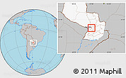 Gray Location Map of 1 de Marzo, highlighted country
