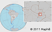 Gray Location Map of 1 de Marzo, highlighted parent region, within the entire country