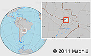 Gray Location Map of 1 de Marzo, highlighted parent region