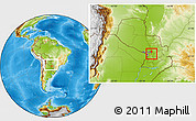 Physical Location Map of 1 de Marzo, within the entire country