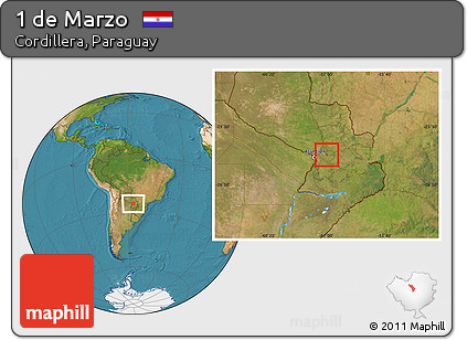 Satellite Location Map of 1 De Marzo