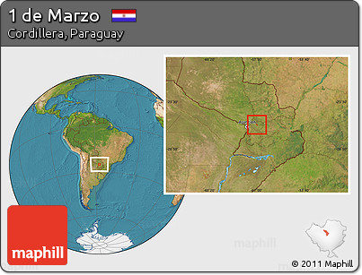 Satellite Location Map of 1 De Marzo