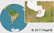 Satellite Location Map of 1 de Marzo, highlighted country