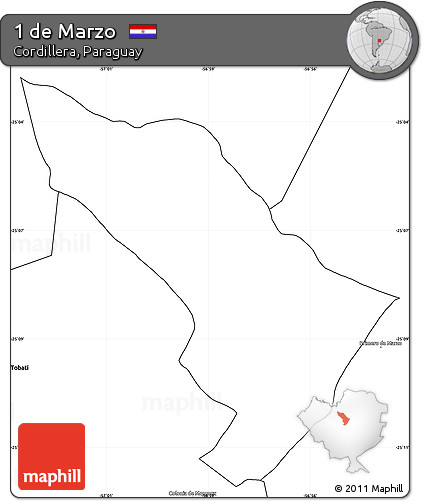 Blank Simple Map of 1 De Marzo