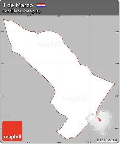 Gray Simple Map of 1 De Marzo, cropped outside