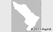 Gray Simple Map of 1 de Marzo, cropped outside