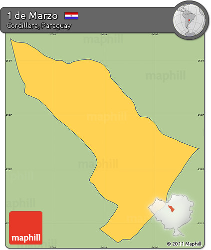 Savanna Style Simple Map of 1 De Marzo, cropped outside