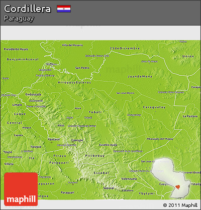 Physical 3D Map of Cordillera