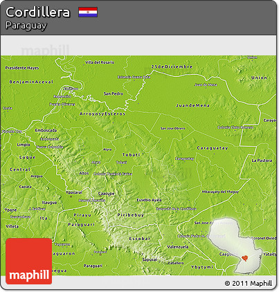 Physical 3D Map of Cordillera
