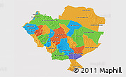 Political 3D Map of Cordillera, cropped outside