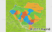 Political 3D Map of Cordillera, physical outside