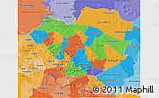 Political 3D Map of Cordillera, political shades outside