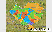 Political 3D Map of Cordillera, satellite outside