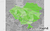 Political Shades 3D Map of Cordillera, desaturated