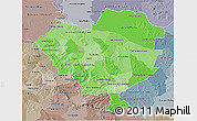 Political Shades 3D Map of Cordillera, semi-desaturated