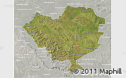 Satellite 3D Map of Cordillera, lighten, semi-desaturated