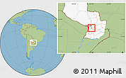 Savanna Style Location Map of Caacupe, highlighted country