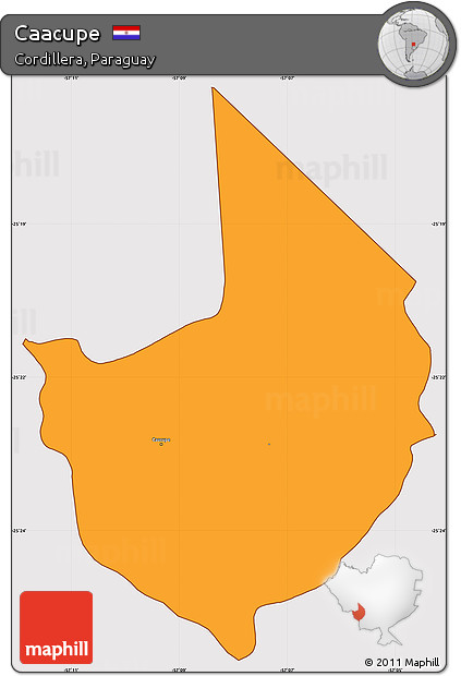 Political Simple Map of Caacupe, cropped outside