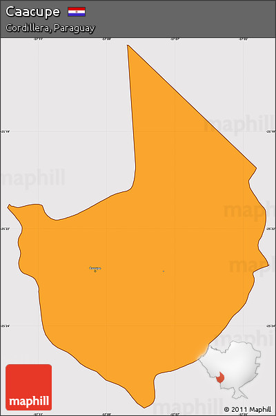 Political Simple Map of Caacupe, cropped outside