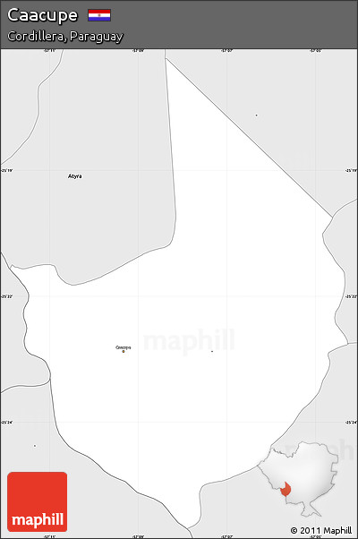 Silver Style Simple Map of Caacupe