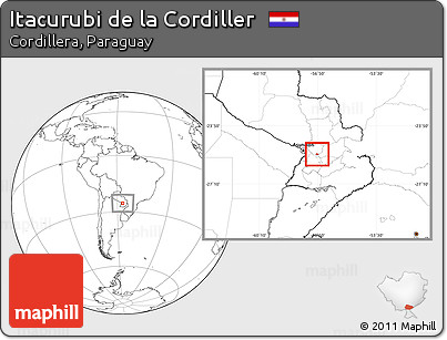 Blank Location Map of Itacurubi De La Cordiller