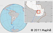 Gray Location Map of Itacurubi de la Cordiller, highlighted country