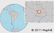 Gray Location Map of Itacurubi de la Cordiller, highlighted parent region