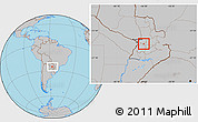 Gray Location Map of Itacurubi de la Cordiller