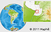 Physical Location Map of Itacurubi de la Cordiller, highlighted country