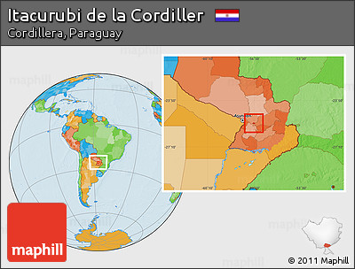 Political Location Map of Itacurubi De La Cordiller