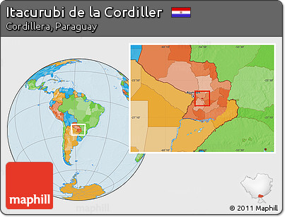 Political Location Map of Itacurubi De La Cordiller