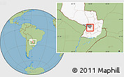 Savanna Style Location Map of Itacurubi de la Cordiller, highlighted country, highlighted parent region