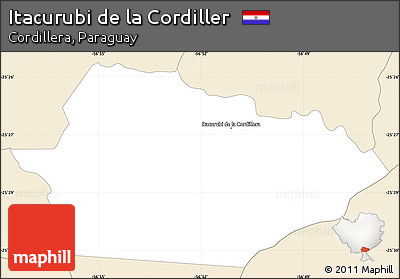 Classic Style Simple Map of Itacurubi De La Cordiller