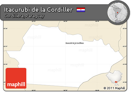 Classic Style Simple Map of Itacurubi De La Cordiller