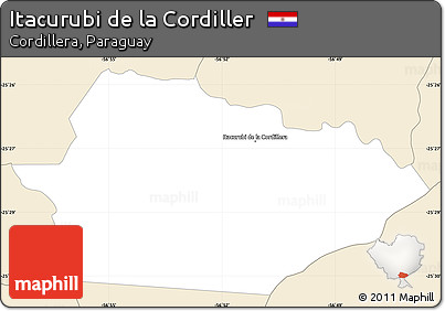 Classic Style Simple Map of Itacurubi De La Cordiller