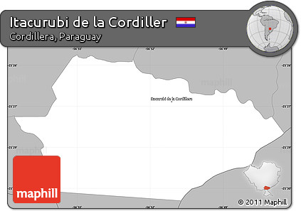 Gray Simple Map of Itacurubi De La Cordiller