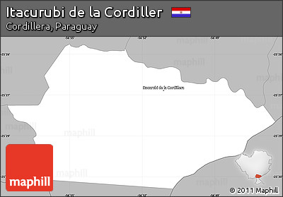 Gray Simple Map of Itacurubi De La Cordiller