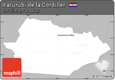 Gray Simple Map of Itacurubi De La Cordiller
