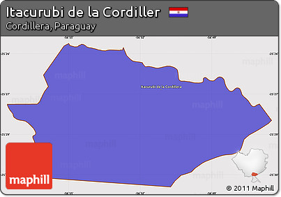 Political Simple Map of Itacurubi De La Cordiller, cropped outside