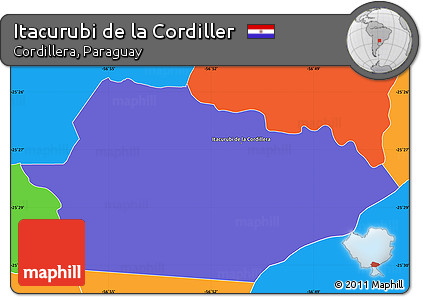 Political Simple Map of Itacurubi De La Cordiller