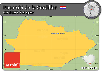 Savanna Style Simple Map of Itacurubi De La Cordiller