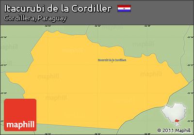 Savanna Style Simple Map of Itacurubi De La Cordiller