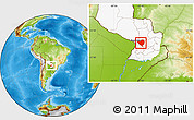 Physical Location Map of Cordillera, highlighted country